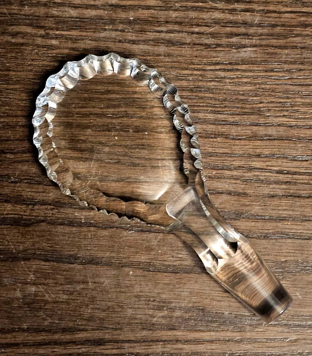 Antique American Brilliant Cut Scalloped Crystal Decanter Stopper 5"